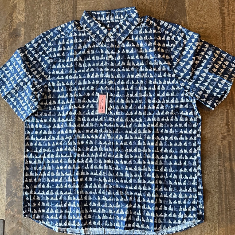 NWT | Vineyard Vines | Classic Fit Whale Shirt | Sailboat | Navy XL